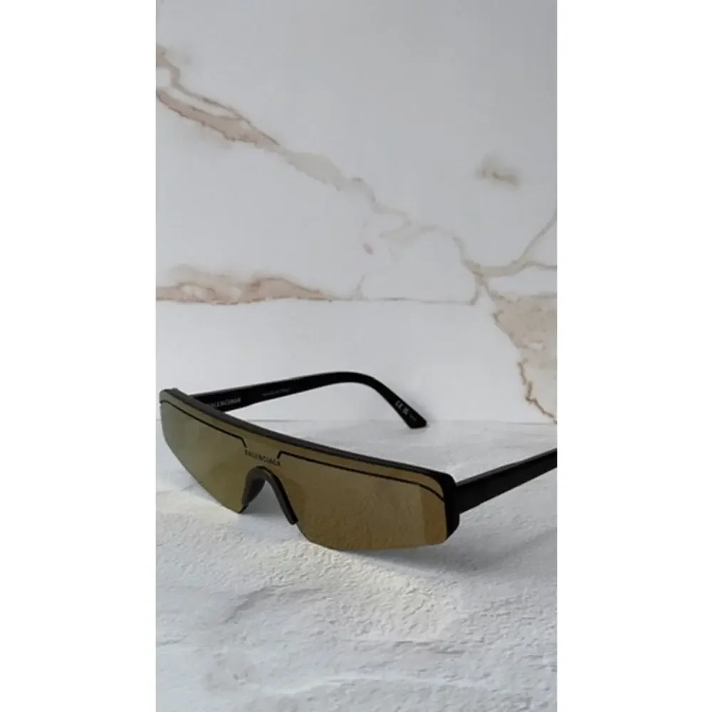 NEW Balenciaga BB0003S Shield Sunglasses in Bronze Mirror